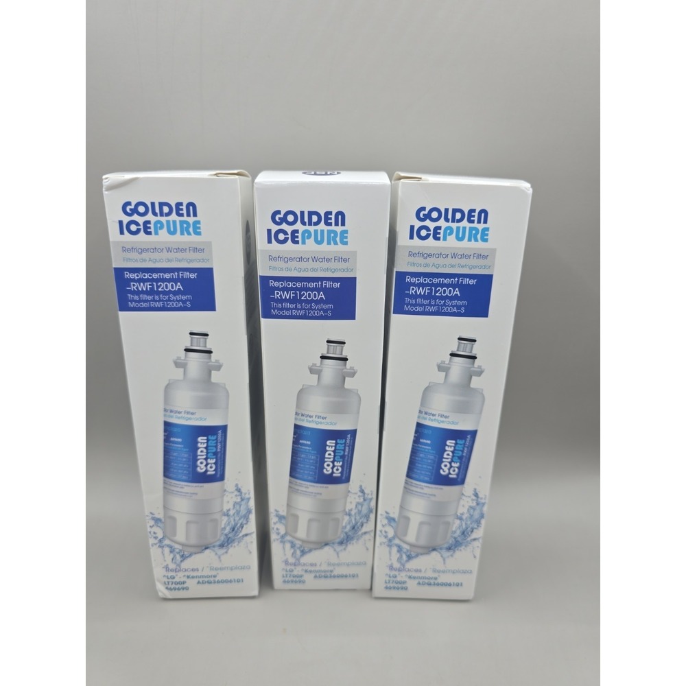 GOLDEN ICEPURE RWF1200A Water Filter Replacement Pack Of 3 New Unused